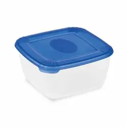 NHG Pārtikas uzglabāšanas trauciņš Polar box kvadrāta 950ml no polipropilēna ar zilu vāku, temperatūras izturība no -20°C līdz +100°C, piemērots trauku mazgājamai mašīnai un saldētavai