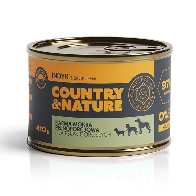 Country&Nature Mitrā suņu barība Tītars ar