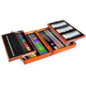 SPOKEY Art Supplies Set Easy Stationery 174 Pieces Various Colours Wooden Case