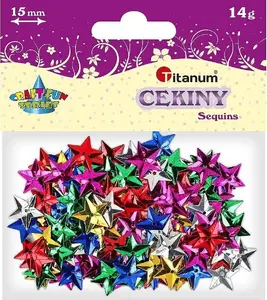 Titanium Star Sequins 15mm Mixed Colors