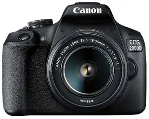 Canon EOS 2000D SLR Camera Kit with 18-55mm IS II Lens 24.1 MP CMOS Sensor Full HD Video Wi-Fi Black