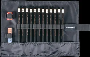 Koh I Nor Pencil Set in Black Case 8B to 2H 12 Pieces