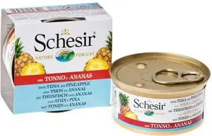 Schesir Влажный корм для кошек Тунец и ананас 75г в банке