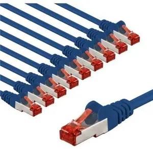 Goobay 66628 Cat6 S/FTP apaļš tīkla kabelis ar RJ-45 savienotājiem 1 m zils sarkans