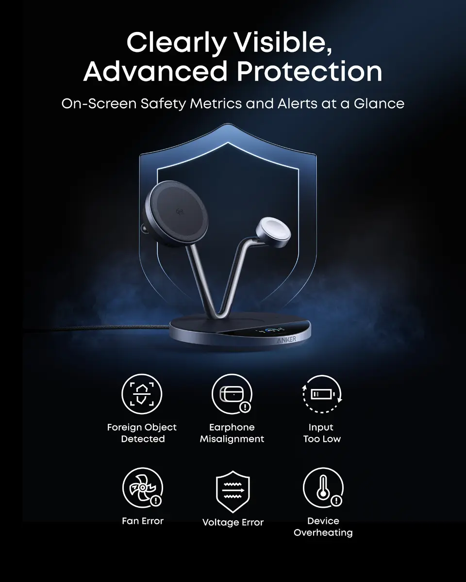 Беспроводная зарядная станция Anker Prime 3-in-1 MagGo Photo 12