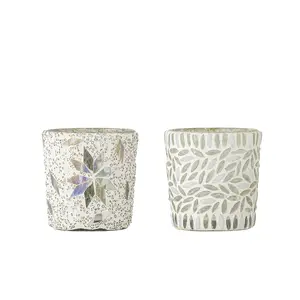 Bloomingville Glass Candle Holder 82068428 Table White 2-Pack
