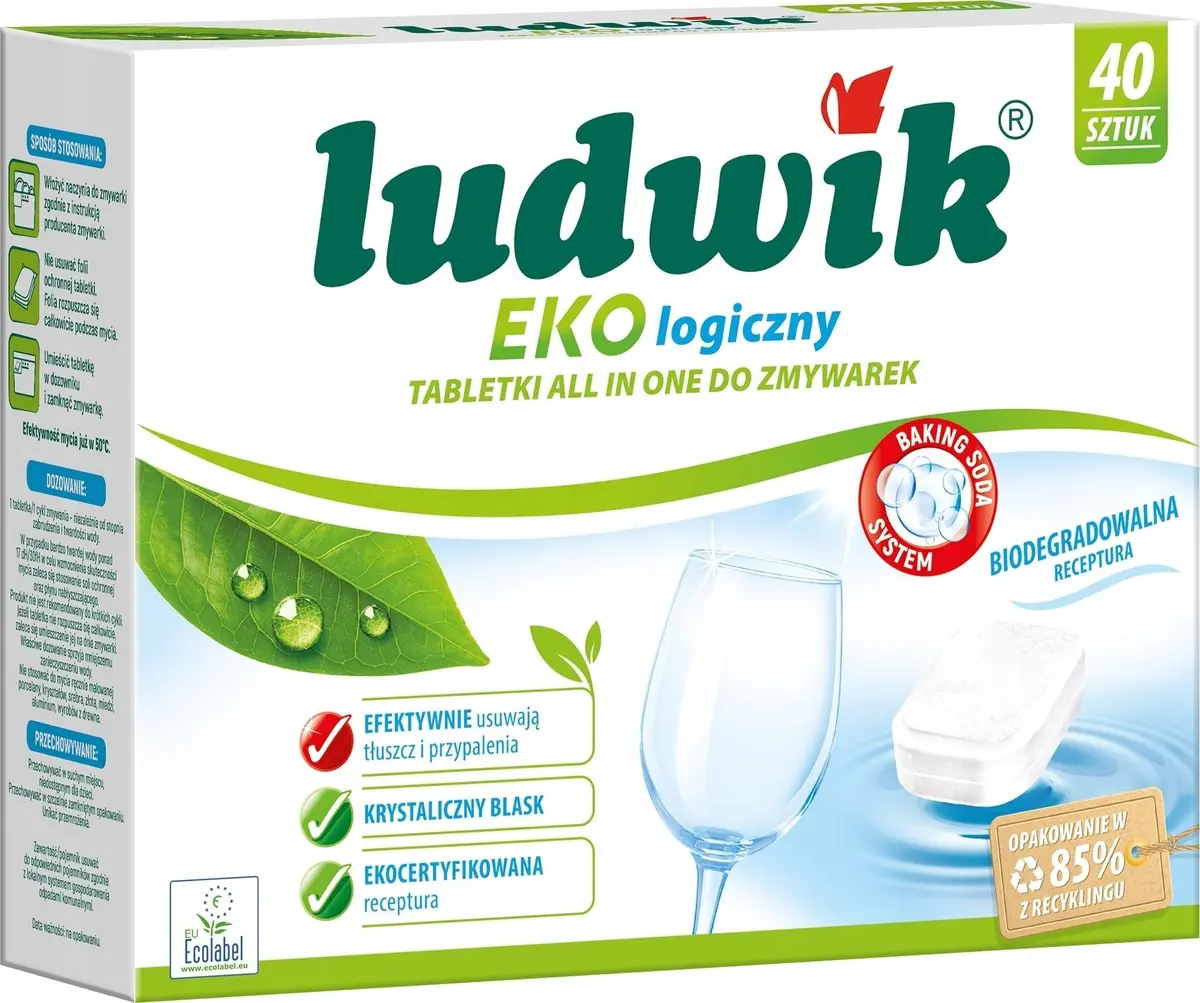 Ludwik Ekoloģiskās trauku mazgājamās mašīnas tabletes