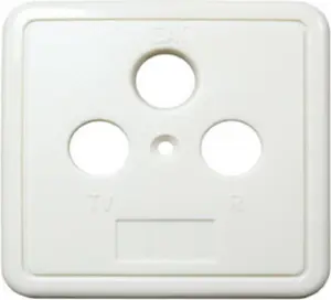S-Conn ShiverPeaks Cover Plate for Antenna and SAT Outlets 3 Openings Pearl White