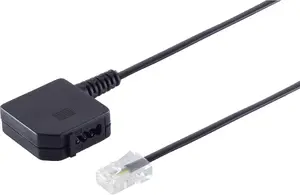 S-Conn telephone cable 71041- with RJ45 and TAE F connectors Black