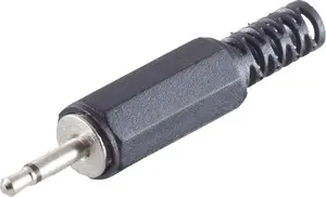 2.5 mm Mono Jack Plug 2-Pole with Plastic Housing S-Conn
