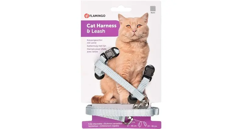 Flamingo Ziggi Harness with Leash Azure Photo 2