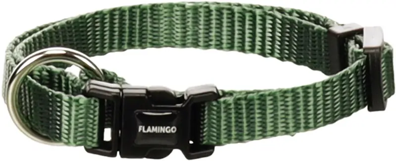 Flamingo Ziggi Khaki Nylon Dog Collar Photo 2