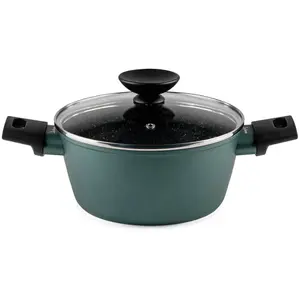 Luigi Ferrero Smart FR-2098 Cooking Pot with Lid 2.4L Forged Aluminum Marble Non-Stick Coating Induction Compatible