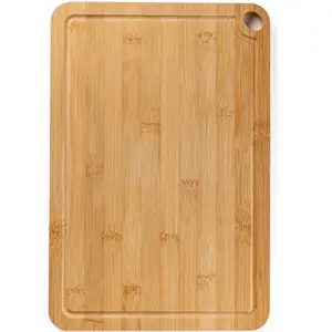 Luigi Ferrero FR-3825 Bamboo Cutting Board with Deep Juice Grooves and Handle