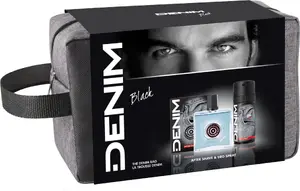 Denim vīriešu kopšanas komplekts ar pēcskūšanās ūdeni 100ml, dezodorantu-spreju 150ml un kosmētikas somiņu