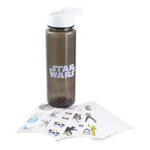 Paladone Star Wars PP9744SWV2 Water Bottle with Stickers V2 650 ml Plastic with Lid and Straw