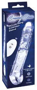 Crystal Clear RC Vibrating Extension Sleeve with Remote Control 10 Modes TPE Transparent