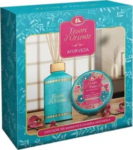 Tesori d ́Oriente Tesori d'Oriente Ayurveda Zestaw prezentowy patyczki 200 ml + świeca zapachowa 109 g