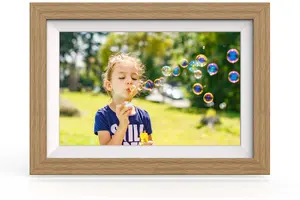 Digital Photo Frame Wozinsky Memo 10.1 Inch Frameo App 32GB Light Brown
