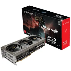 Sapphire Radeon RX 9070 XT Nitro+ Valor Mortis Edition Graphics Card with 16 GB GDDR6 Memory, RDNA4 Architecture, Silver Finish, Dual DisplayPort, and Dual HDMI 2.1