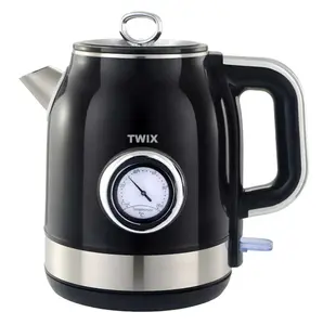Electric Kettle Twix Retro 1.7L 1500W Stainless Steel Dual Sensor Concealed Heating Element Auto Shut-Off