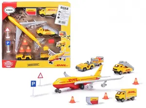 SIMBA DHL Airport Toy Plane Set 203743018 with 13 Accessories