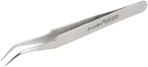 Pro'sKit 1PK-104T Industrial Tweezer with Thin Curved Tip in Stainless Steel