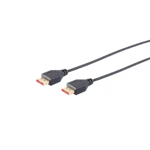 Кабель DisplayPort S-Impuls 10-69025 1 м черный штекер-штекер 8K 120Hz SLIM позолоченный