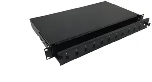 A-LAN FOP-1U-12SCS-C 19-дюймовая стоечная оптическая патч-панель высотой 1U с передней панелью и выдвижным механизмом на 12 портов SC Simplex или 12 портов LC Duplex