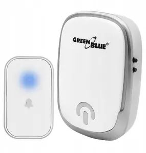 GreenBlue GB404 Wireless Doorbell with 38 Melodies, 90 dB Volume, up to 200 m Range, White