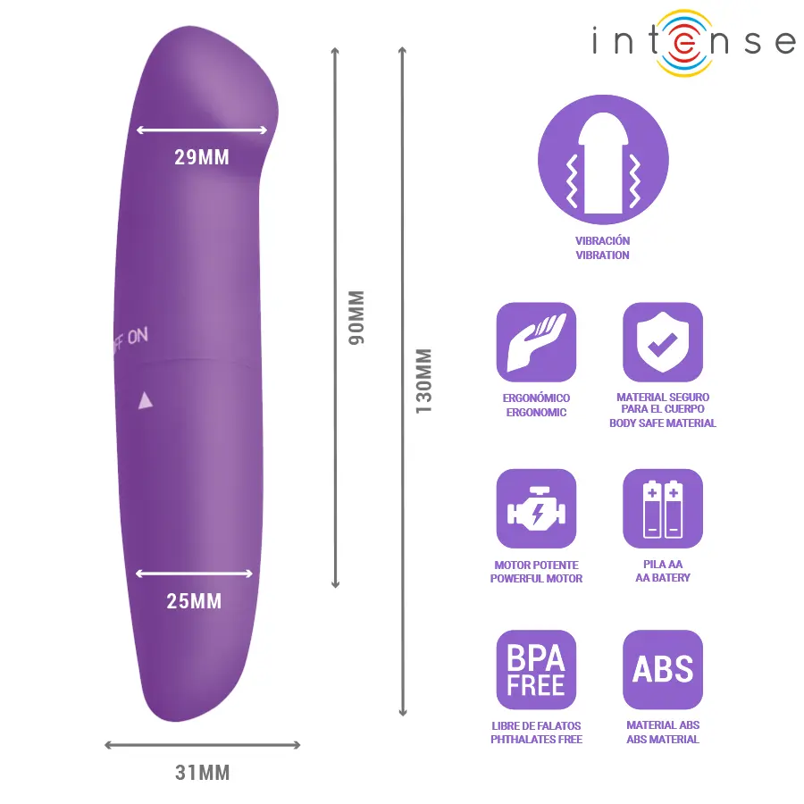 INTENSE Phil G-punkta vibrators Purpura 13 cm Photo 3