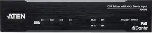 ATEN AD004E Audio DSP Mixer with 4-Channel Dante Input, Metal Housing, 20 - 20000 Hz Frequency Range, Black