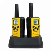 Evolveo FreeTalk 2W PMR rācija 446 MHz 9 km darbības rādiuss ar displeju un baterijas indikatoru dzelteni melna