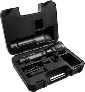 Handheld Flashlight Mactronic Blitz LR11 1100lm Rechargeable Set with Battery AC Adapter Hand Strap and Case