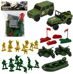 LEANToys Военный игровой набор Солдатики Машинки База Фигурки 46 элементов 32325