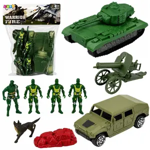 LEANToys Военный игровой набор с солдатиками, танком, машинкой и пушкой - 13 элементов Артикул 32320