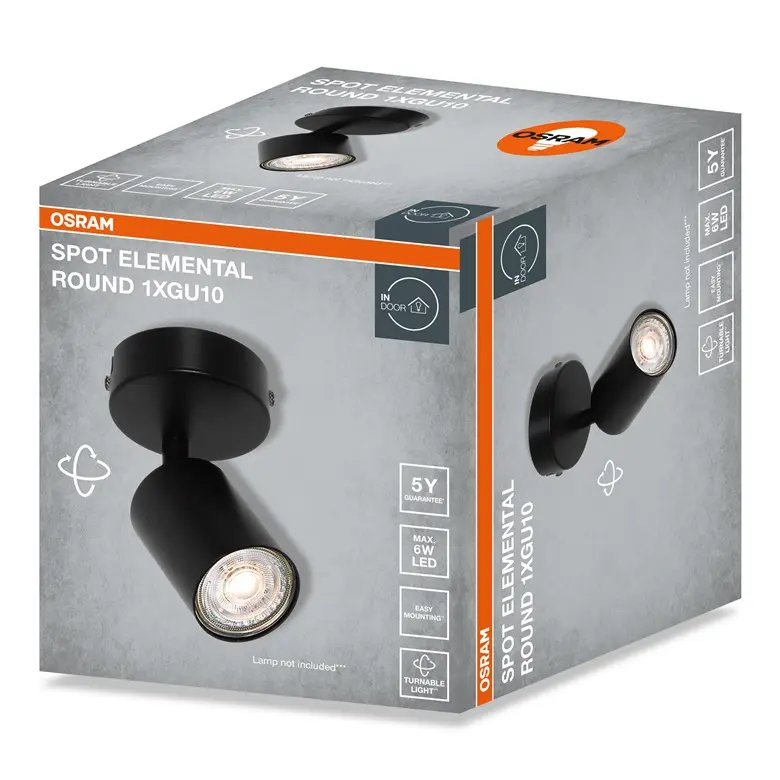 Ledvance Osram GU10 Spotlight - Black Steel Ceiling Fixture Photo 2