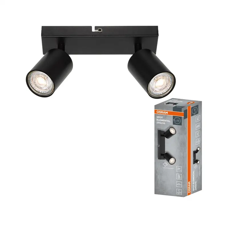 Osram Virzāmais prožektors 2xGU10 melns Photo 3
