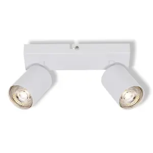 Osram Directional Light 2xGU10 White Steel Ceiling Spotlight Modern Lamp Holder IP20