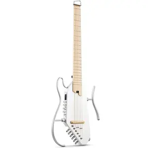 Электроакустическая гитара DONNER Hush I Pro White с корпусом из красного дерева, встроенным тюнером, эквалайзером и аккумулятором
