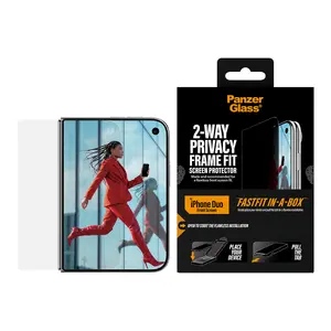 PanzerGlass 2-Way Privacy ekrāna aizsargstikls iPhone Duo Frame Fit ar FastFit