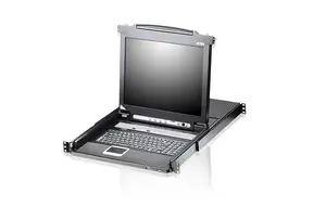 ATEN CL5708M Rack Console 17 Inch LCD Black 1U USB Italian QWERTY Keyboard