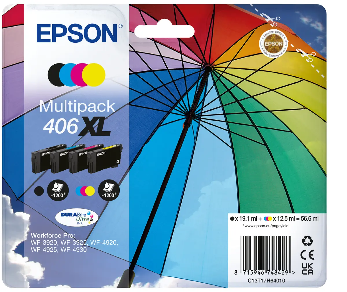 Epson 406XL Umbrella DURABrite Ultra Ink