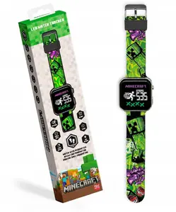 KIDS Детские умные часы Minecraft LED с шагомером, секундомером, будильником и таймером