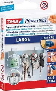 Tesa Powerstrips Double-Sided Adhesive Strips White 10 Pieces