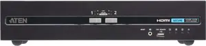 ATEN CS1142H4C-AT-G 2-Port USB HDMI Dual Display Secure KVM Switch with CAC PSD PP v4.0 4K Ultra HD 3840 x 2160 Metal Black