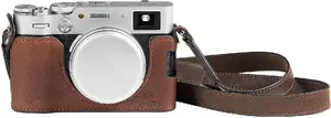 SmallRig 4699 leather camera half case for FUJIFILM X100VI brown with 1/4 inch mount dimensions 34 x 43 x 61.5 mm