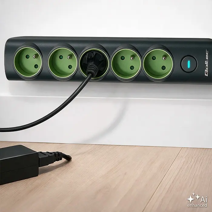 Qoltec Power Strip 5 Sockets Backlit Switch 3680W Photo 8