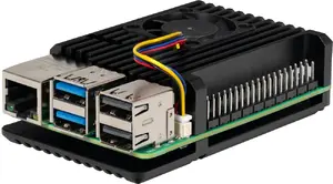 Joy-IT RB-ALUCASEP5-07FAN Aluminum Case with Active Cooling Fan for Raspberry Pi 5 87x7.5x56 mm