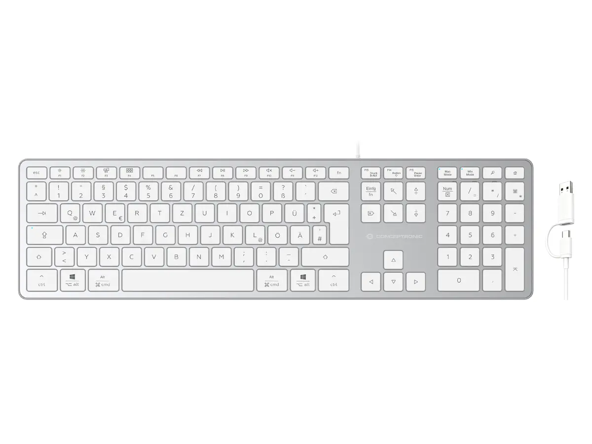 Conceptronic KAYNE02WDE Vadu plāna tastatūra USB